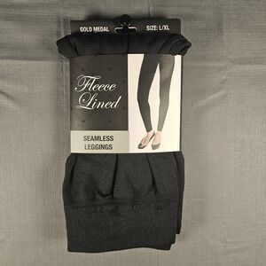Gold Medal Womens Fleece‎ Lined Seamless Leggings Black L/XL 362SL-SL